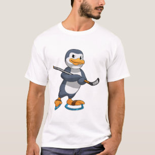 Penguin at Ice hockey with Ice hockey stick T-Shirt
