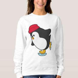 Penguin at Ice skating with Hat Sweatshirt