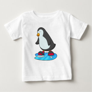 Penguin at Ice skating with Ice skates Baby T-Shirt