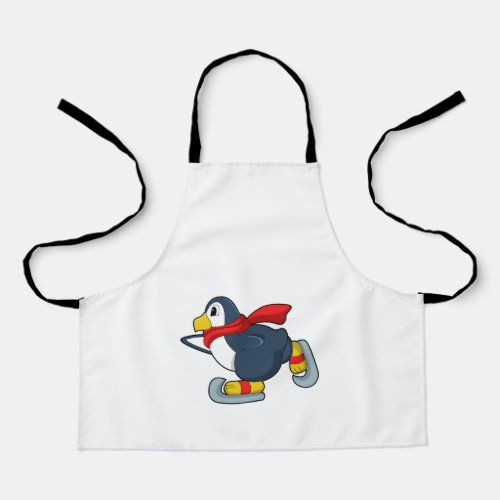 Penguin at Ice skating with Ice skatesPNG Apron