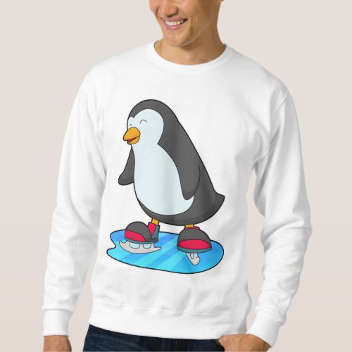 Penguin at Ice skating with Ice skates Sweatshirt