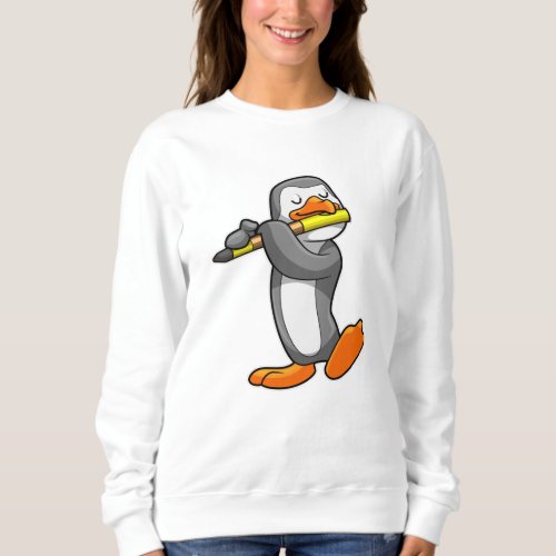 Penguin at Music with Flute Sweatshirt