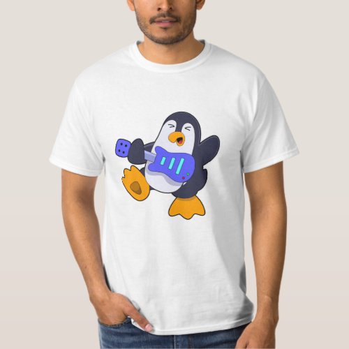 Penguin at Music with Guitar T_Shirt