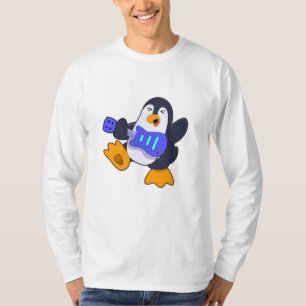Penguin at Music with Guitar T-Shirt