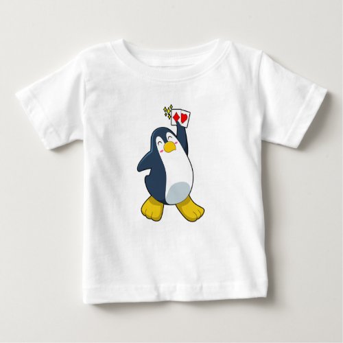 Penguin at Poker with Poker cards Baby T_Shirt