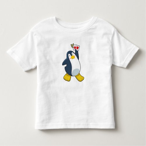 Penguin at Poker with Poker cards Toddler T_shirt