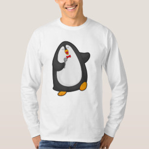 Penguin at Singing with Microphone & Tie T-Shirt