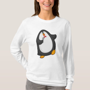 Penguin at Singing with Microphone & Tie T-Shirt