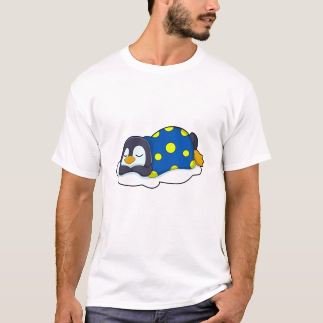 Penguin at Sleeping with Blanket T-Shirt (Front)