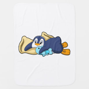 Penguin at Sleeping with Pillow Baby Blanket