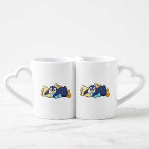 Penguin at Sleeping with Pillow Coffee Mug Set