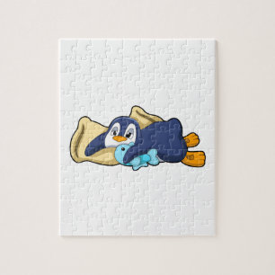 Penguin at Sleeping with Pillow Jigsaw Puzzle