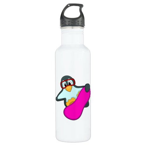 Penguin at Snowboard Sports  Ski goggles Stainless Steel Water Bottle