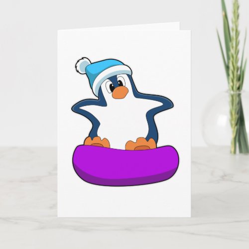 Penguin at Snowboarding with Snowboard Card