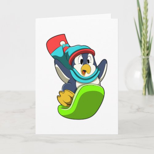 Penguin at Snowboarding with Snowboard Card