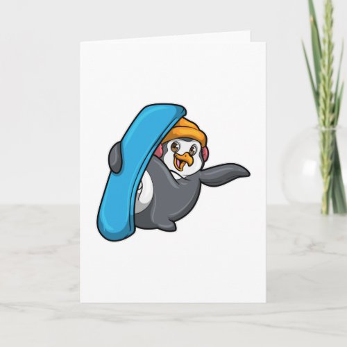 Penguin at Snowboarding with Snowboard Card