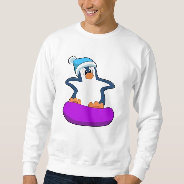 Penguin at Snowboarding with Snowboard Sweatshirt (Front)