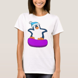 Penguin at Snowboarding with Snowboard T-Shirt