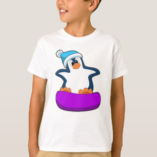 Penguin at Snowboarding with Snowboard T-Shirt