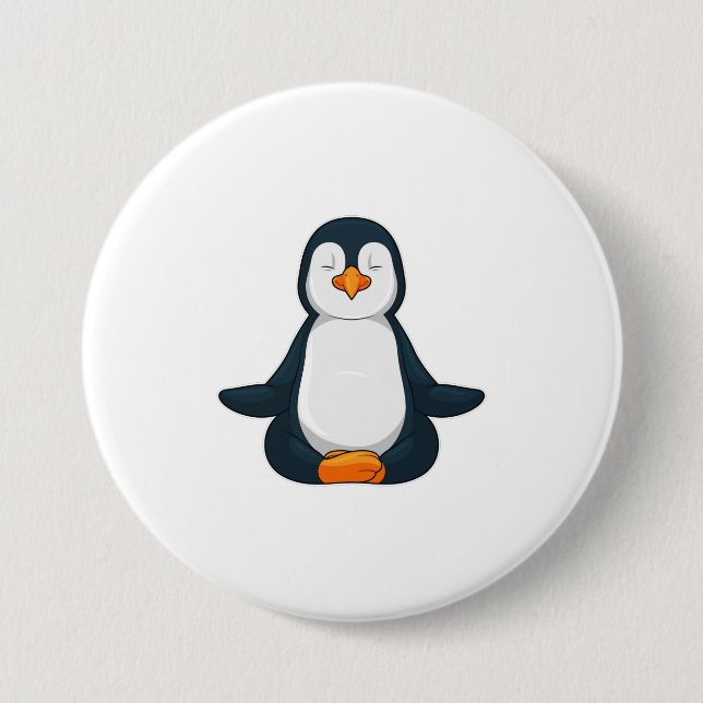Penguin at Yoga Fitness in Sitting Button (Front)