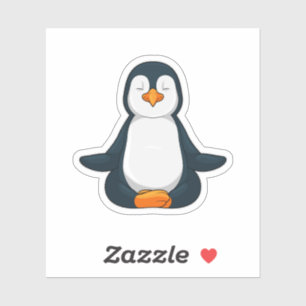 Penguin at Yoga Fitness in Sitting Sticker