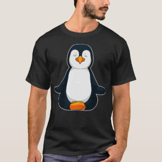 Penguin at Yoga Fitness in Sitting T-Shirt