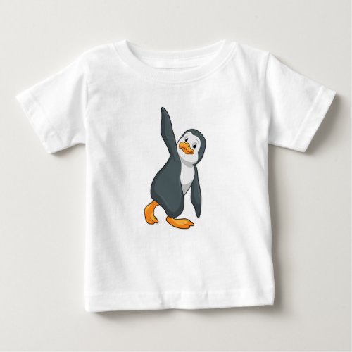 Penguin at Yoga Stretching exercise Baby T_Shirt