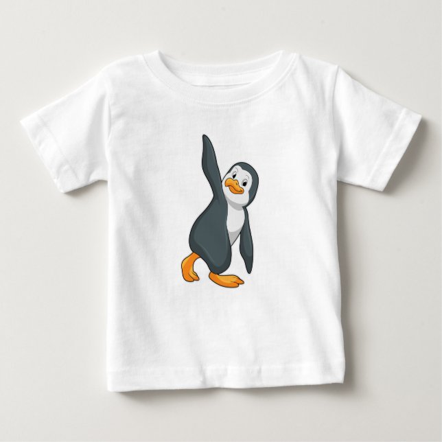 Penguin at Yoga Stretching exercise Baby T-Shirt (Front)