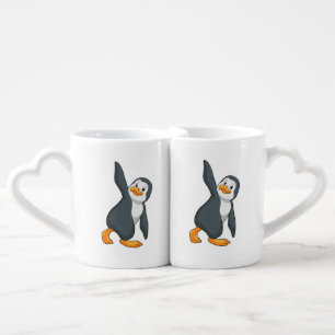 Penguin at Yoga Stretching exercise Coffee Mug Set