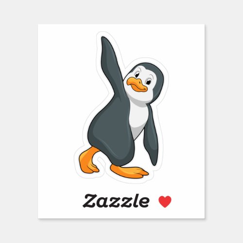 Penguin at Yoga Stretching exercise Sticker