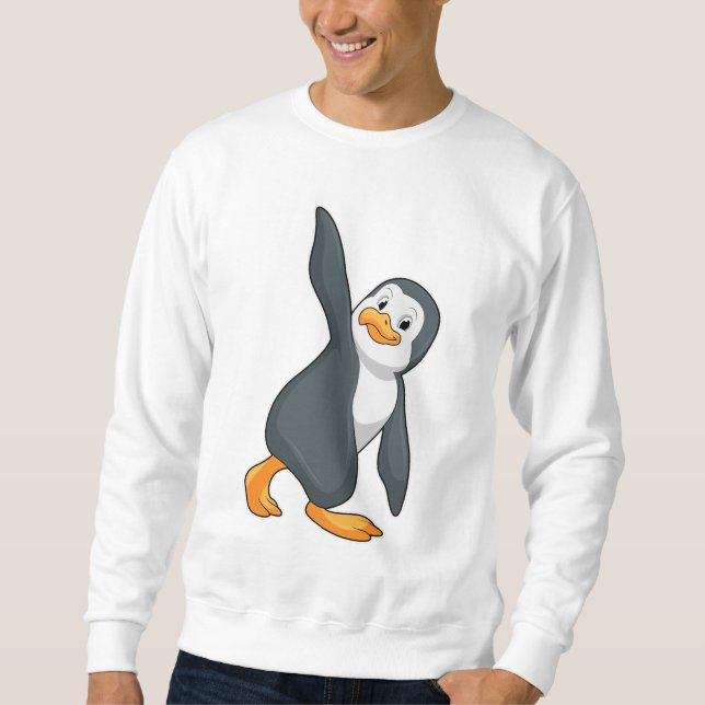 Penguin at Yoga Stretching exercise Sweatshirt (Front)