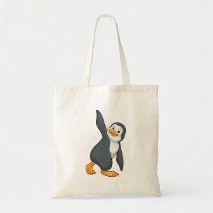 Penguin at Yoga Stretching exercise Tote Bag