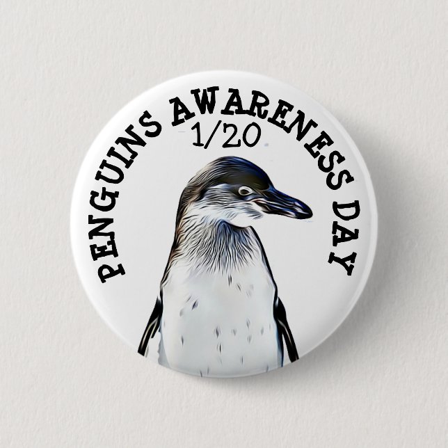 Penguin Awareness Day January 21st Holidays Button (Front)