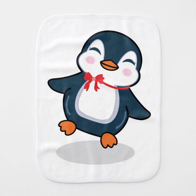 Penguin Baby Burp Cloth (Front)