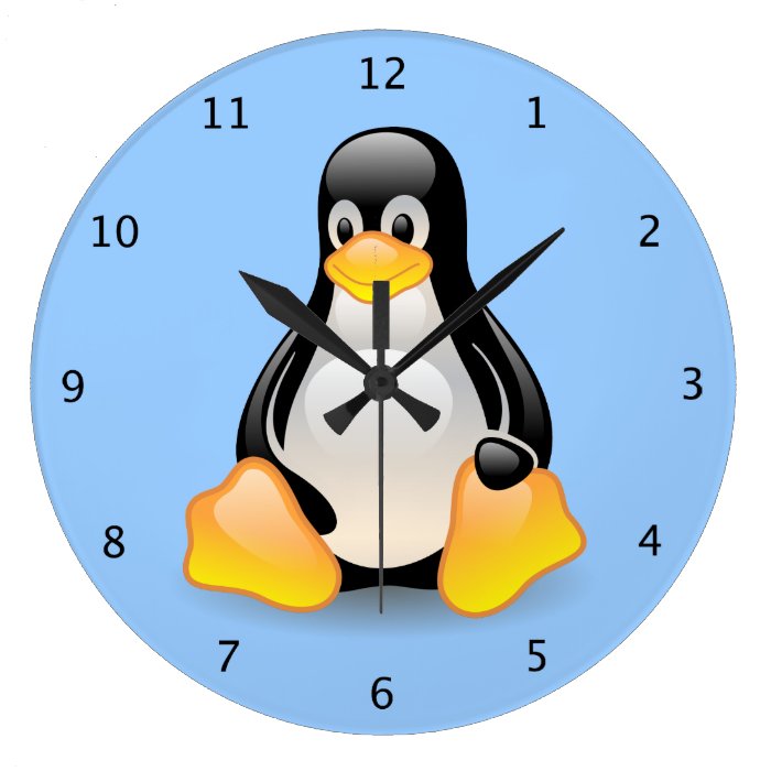 Penguin baby cute cartoon illustration blue wall clock