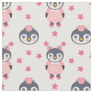 Penguin baby girl fabric