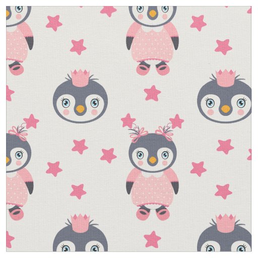 Penguin baby girl fabric
