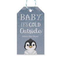 Penguin Baby It's Cold Outside Baby Shower  Gift Tags
