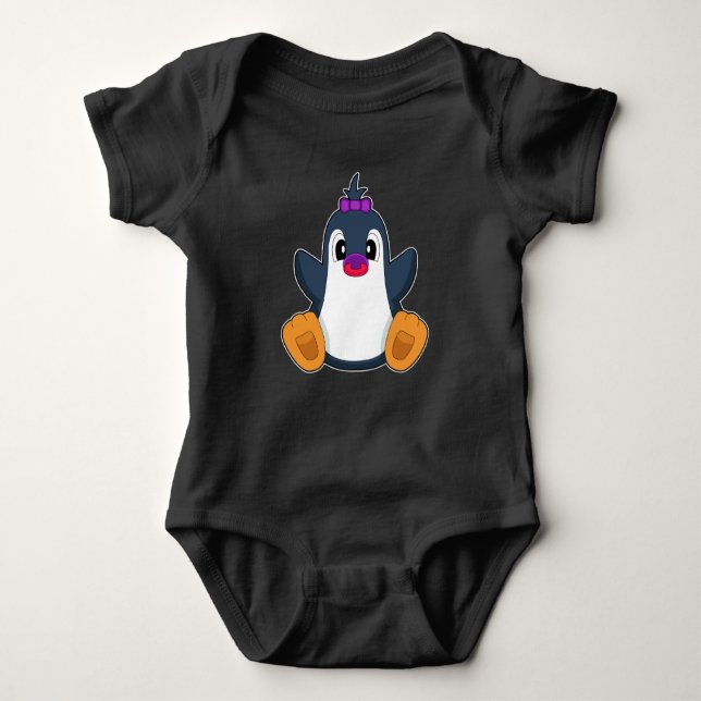 Penguin Baby Pacifier Bodysuit (Front)