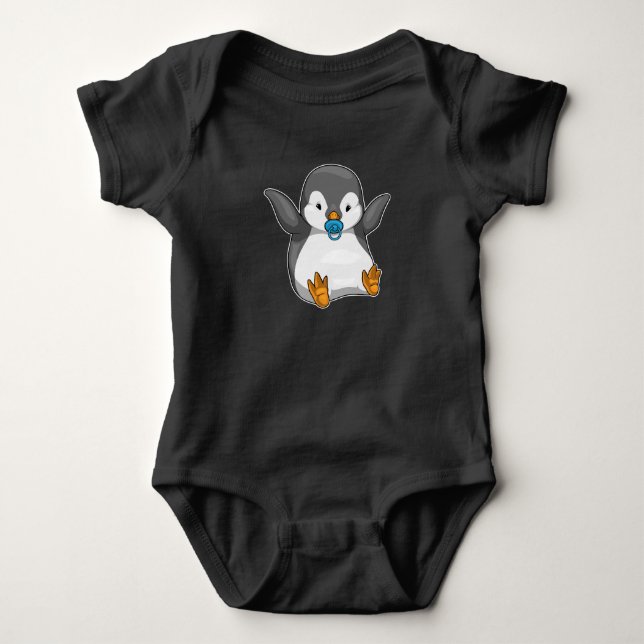 Penguin Baby Pacifier Bodysuit (Front)