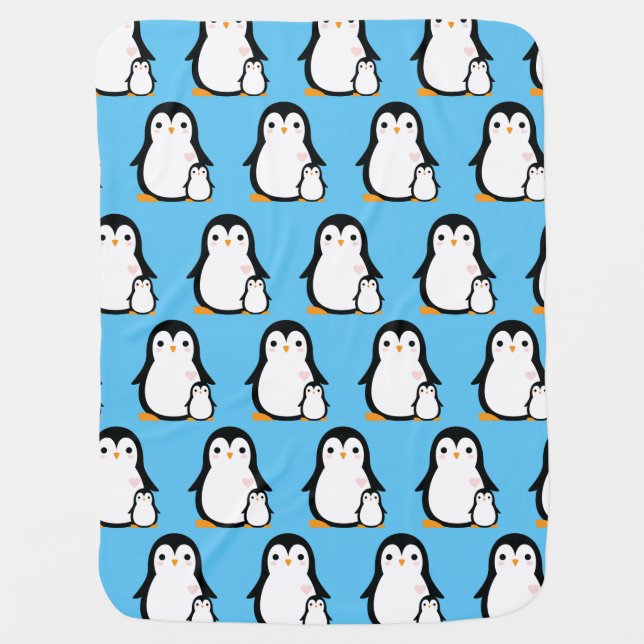 Penguin Baby Shower Baby Blanket (Front)