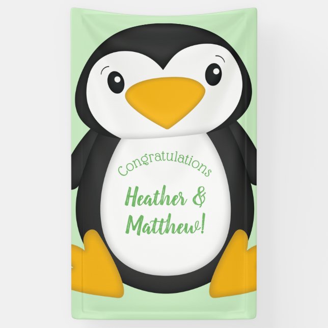 Penguin Baby Shower Banner (Vertical)