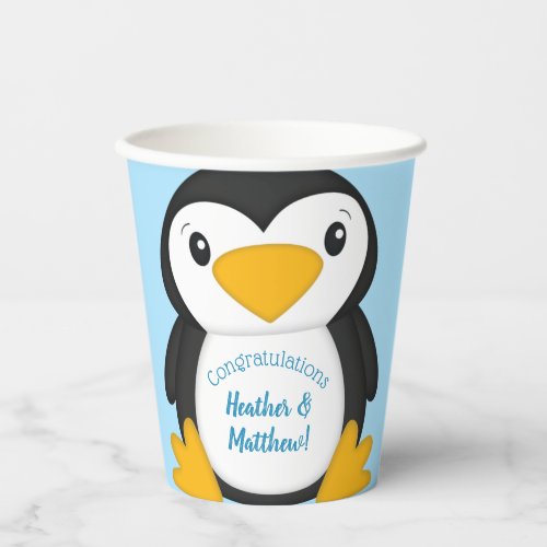 Penguin Baby Shower Blue Paper Cups