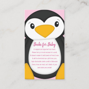 Penguin Baby Shower Books for baby Enclosure Card
