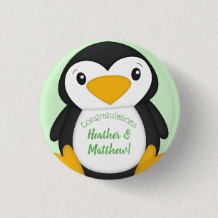Penguin Baby Shower Button