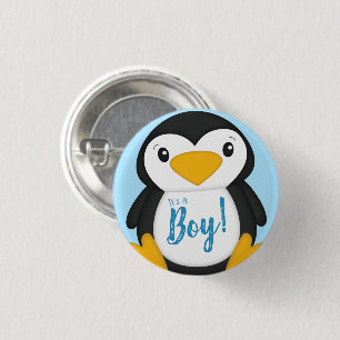 Penguin Baby Shower Button