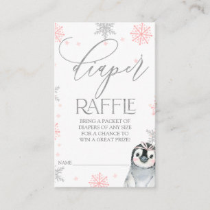Penguin Baby Shower Diaper Raffle ticket Insert