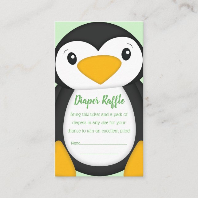 Penguin Baby Shower Enclosure Card (Front)