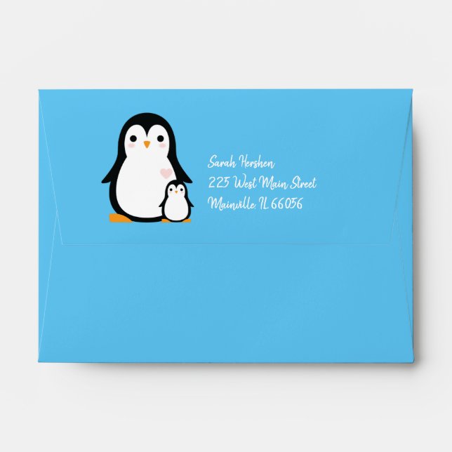 Penguin Baby Shower Envelope (Back (Top Flap))
