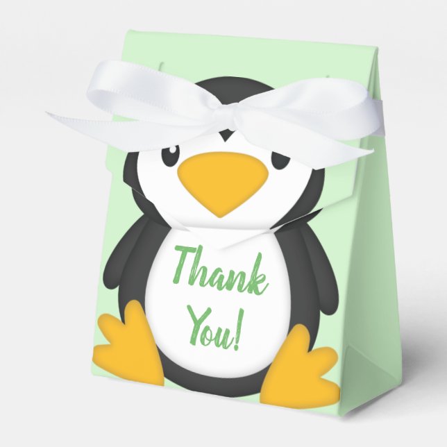 Penguin Baby Shower Favor Boxes (Front Side)